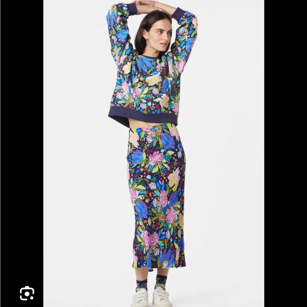 Beautiful floral Gorman art collab breezy midi skirt AUS 12/US 8